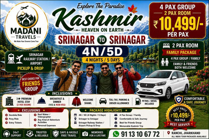 SRINAGAR TO SRINAGAR 4N/5D TOUR PACKAGE